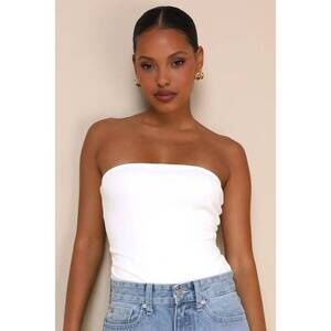 Flirtatious Decision Ivory Lace-Up Strapless Bodysuit